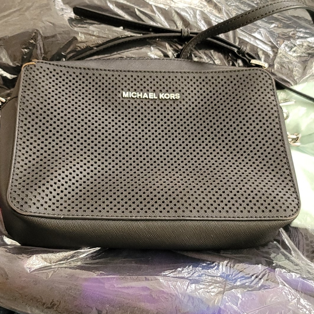 Jet Set Travel Large Perforated Crossbody Bag